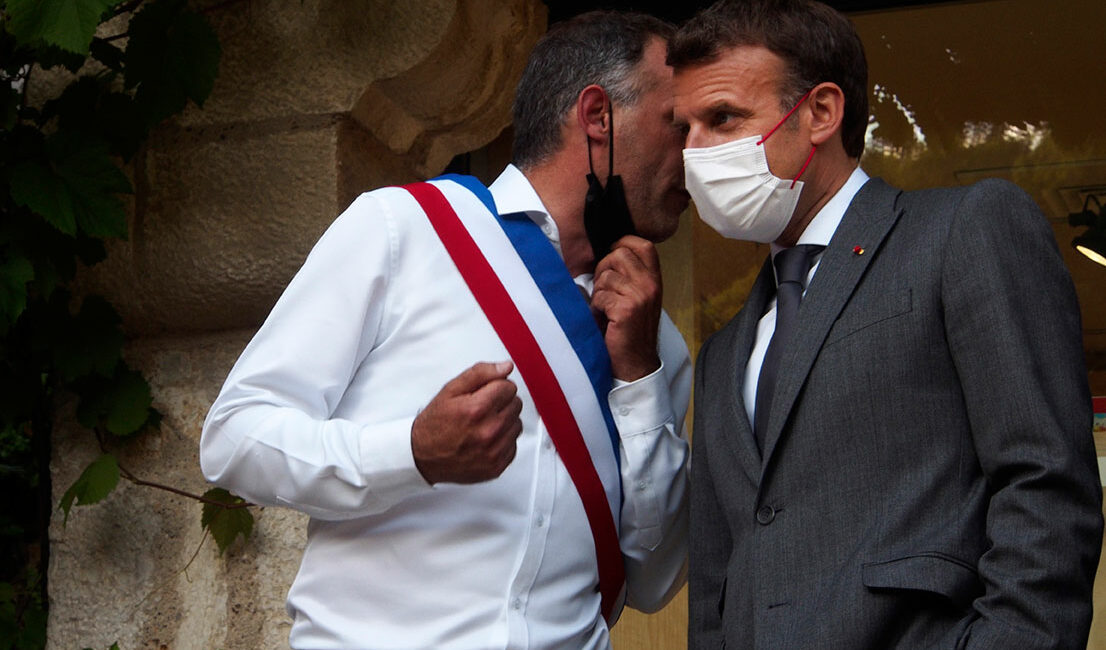 Emmanuel MAcron à Saint-Cirq Lapopie